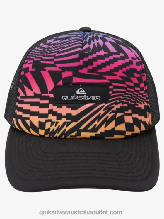 Quiksilver Boys 8-16 Buzzard Coop Trucker Hat H2N4B2044 fiery coral
