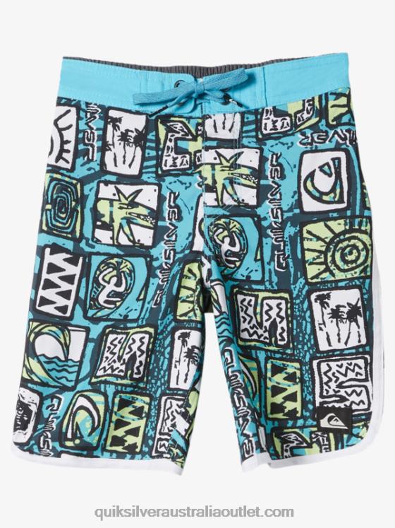 Quiksilver Boys 2-7 Everyday Scallop 14 Boardshorts H2N4B1920 river blue