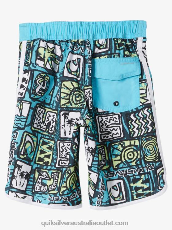 Quiksilver Boys 2-7 Everyday Scallop 14 Boardshorts H2N4B1920 river blue