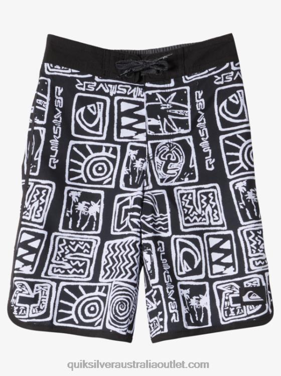 Quiksilver Boys 2-7 Everyday Scallop 14 Boardshorts H2N4B1921 black