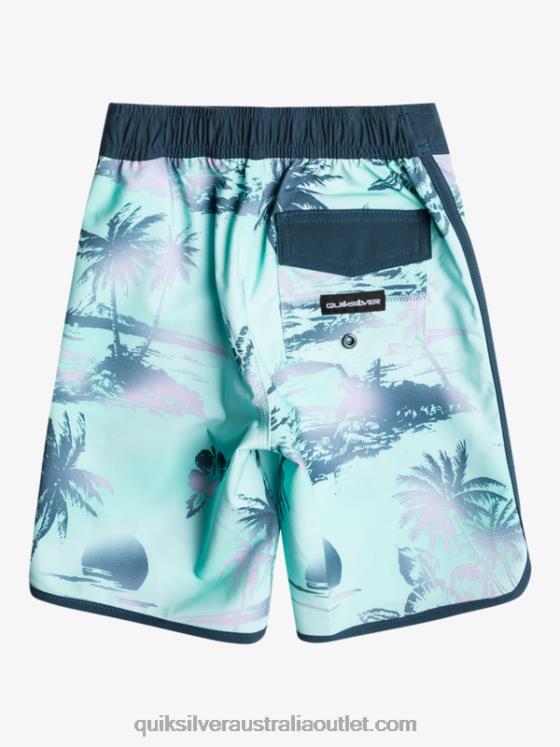 Quiksilver Boys 2-7 Surfsilk Scallop 14 Boardshorts H2N4B2039 beach glass