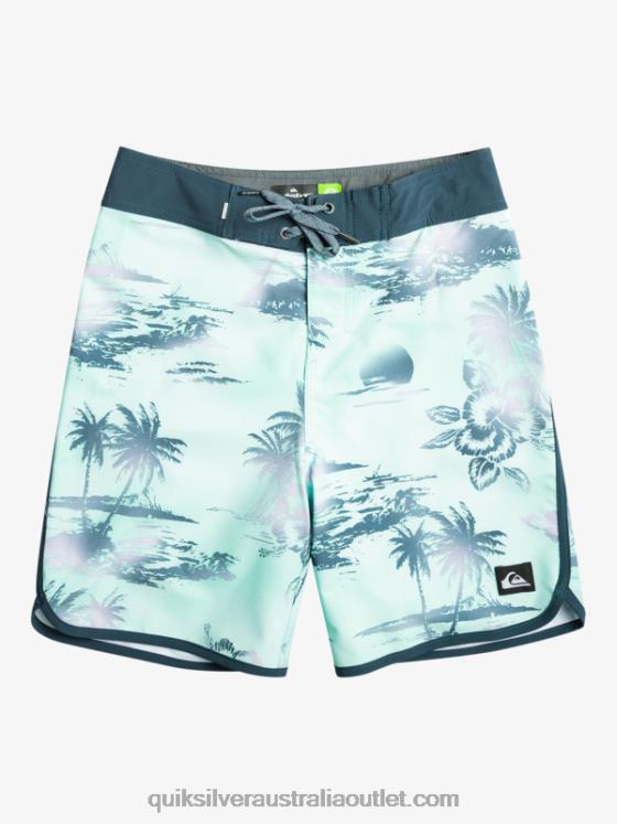 Quiksilver Boys 8-16 Surfsilk Scallop 17 Boardshorts H2N4B2020 beach glass