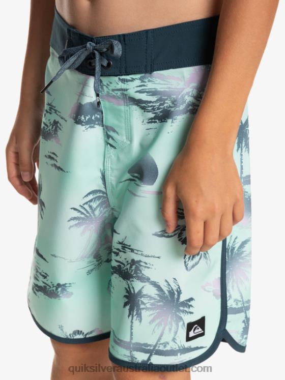 Quiksilver Boys 8-16 Surfsilk Scallop 17 Boardshorts H2N4B2020 beach glass