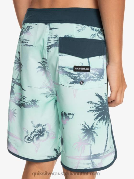 Quiksilver Boys 8-16 Surfsilk Scallop 17 Boardshorts H2N4B2020 beach glass