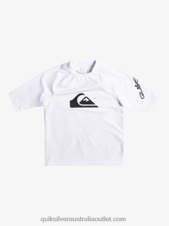 Quiksilver Boys 2-7 All Time Short Sleeve UPF 50 Rashguard H2N4B2126 white