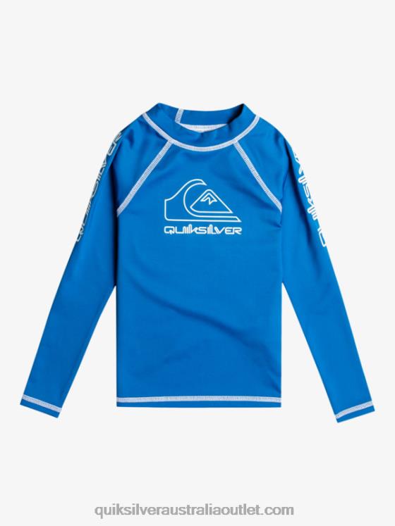 Quiksilver Boys 2-7 On Tour Long Sleeve UPF 50 Rashguard H2N4B2219 snorkel blue