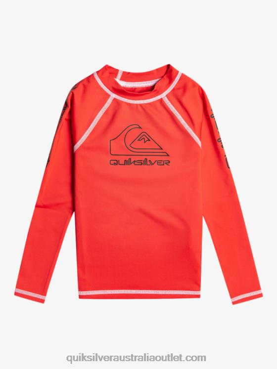 Quiksilver Boys 2-7 On Tour Long Sleeve UPF 50 Rashguard H2N4B2220 high risk red