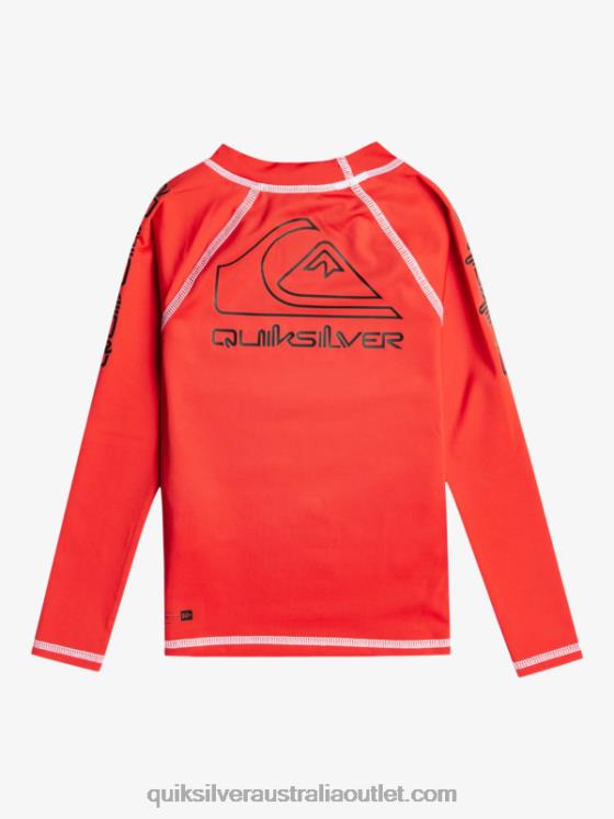 Quiksilver Boys 2-7 On Tour Long Sleeve UPF 50 Rashguard H2N4B2220 high risk red