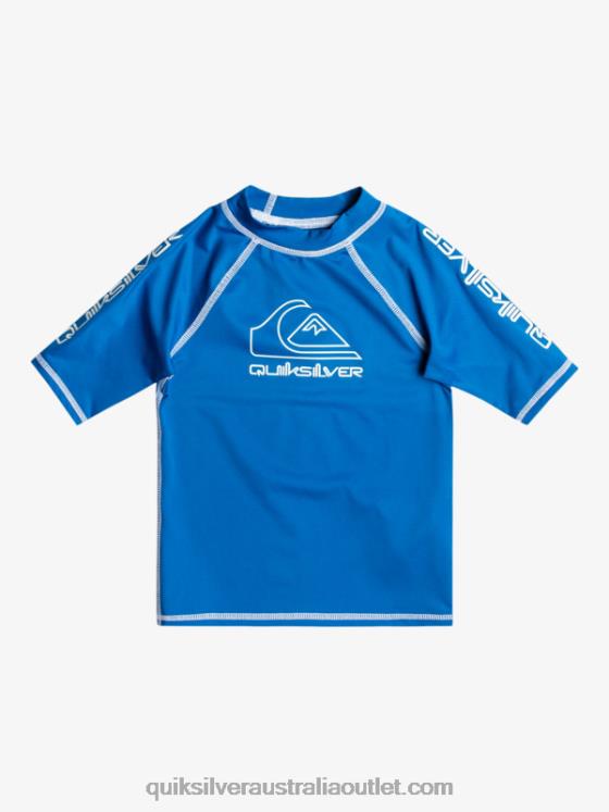 Quiksilver Boys 2-7 On Tour Short Sleeve UPF 50 Rashguard H2N4B2114 snorkel blue