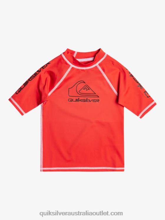 Quiksilver Boys 2-7 On Tour Short Sleeve UPF 50 Rashguard H2N4B2116 high risk red