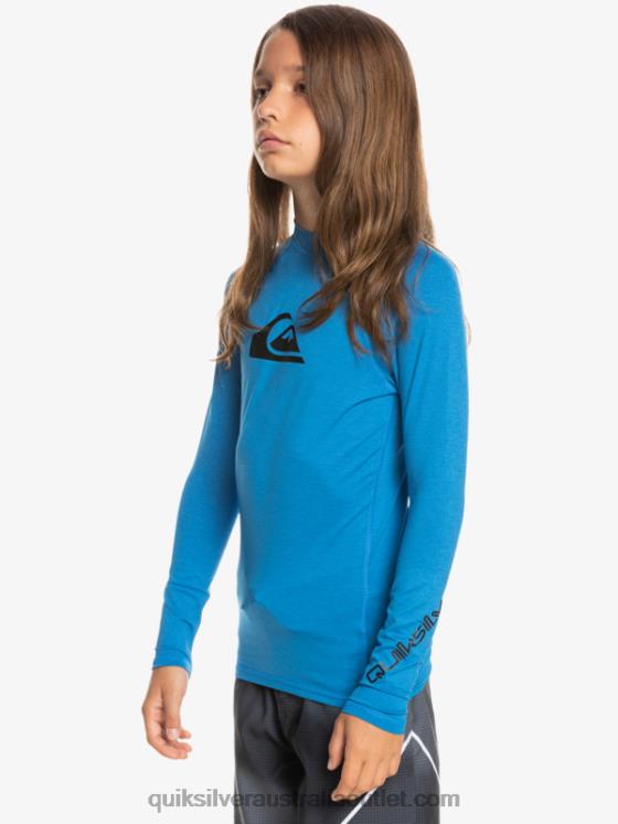 Quiksilver Boys 8-16 All Time Ls Youth L/SL Surf Tee H2N4B2100 snorkel blue heather