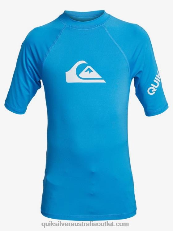 Quiksilver Boys 8-16 All Time Short Sleeve UPF 50 Rashguard H2N4B2244 blithe