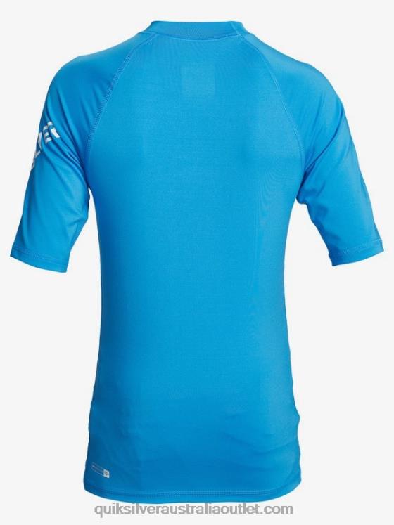 Quiksilver Boys 8-16 All Time Short Sleeve UPF 50 Rashguard H2N4B2244 blithe