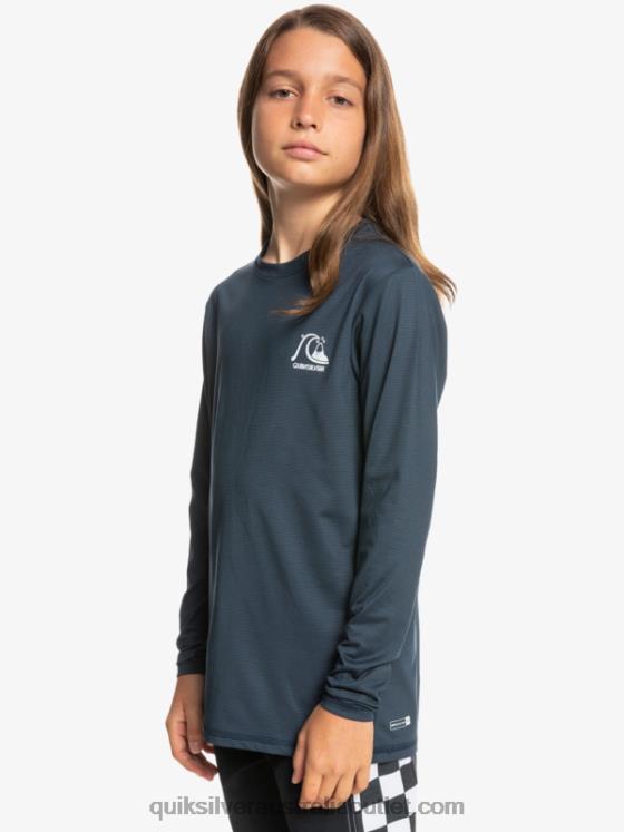 Quiksilver Boys 8-16 Heritage Heather Long Sleeve UPF 50 Surf T-Shirt H2N4B2200 midnight navy heather