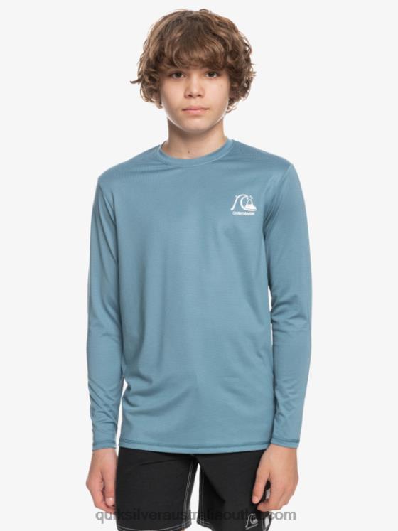 Quiksilver Boys 8-16 Heritage Heather Long Sleeve UPF 50 Surf T-Shirt H2N4B2201 provincial blue heather