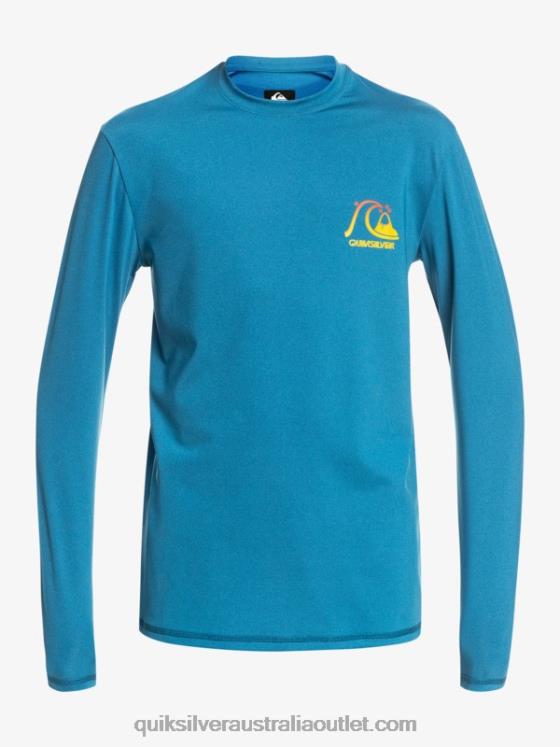 Quiksilver Boys 8-16 Heritage Heather Long Sleeve UPF 50 Surf Tee H2N4B2262 vallarta blue heather