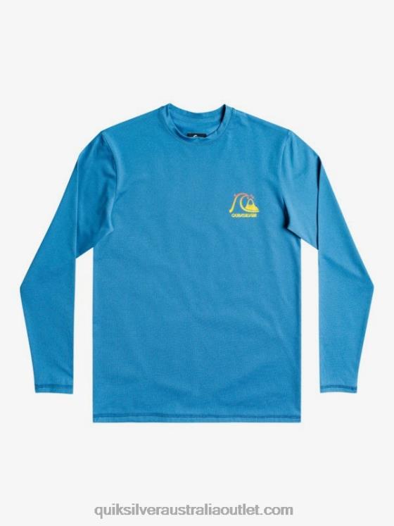 Quiksilver Boys 8-16 Heritage Heather Long Sleeve UPF 50 Surf Tee H2N4B2262 vallarta blue heather