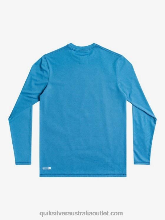 Quiksilver Boys 8-16 Heritage Heather Long Sleeve UPF 50 Surf Tee H2N4B2262 vallarta blue heather