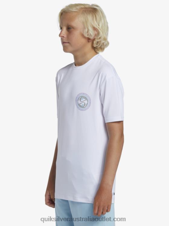 Quiksilver Boys 8-16 Mix Session UPF 50 Short Sleeve Surf Tee H2N4B2014 snow white