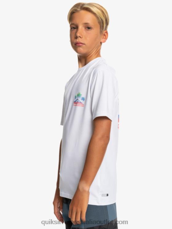 Quiksilver Boys 8-16 Mix Session UPF 50 Short Sleeve Surf Tee H2N4B2017 white