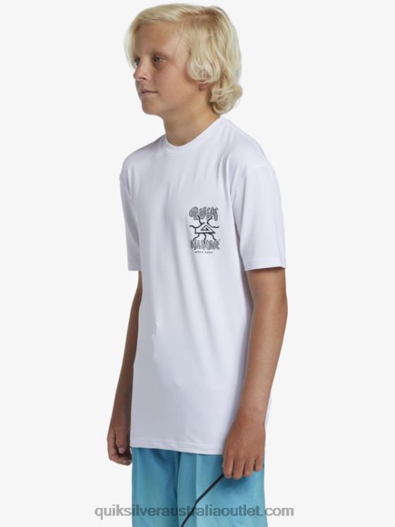 Quiksilver Boys 8-16 Mix Session UPF 50 Short Sleeve Surf Tee H2N4B2017 white