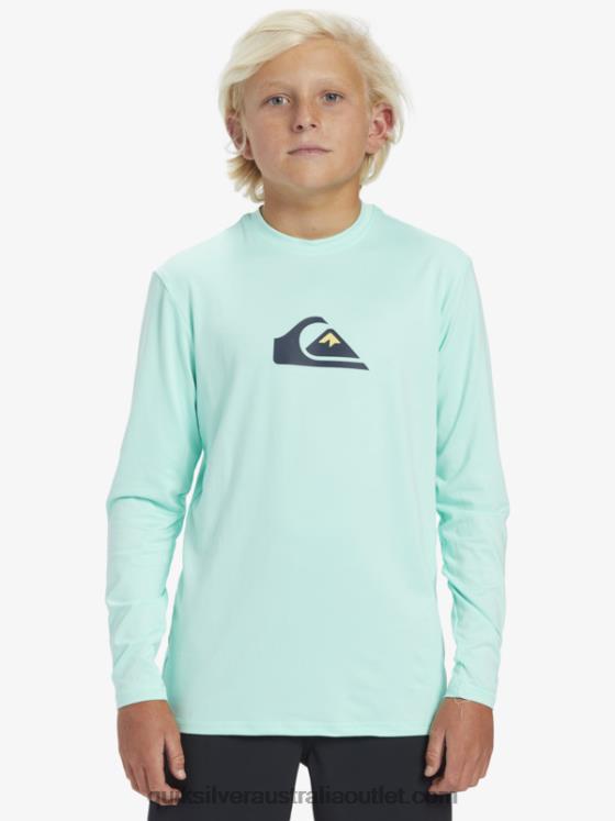 Quiksilver Boys 8-16 Solid Streak Ls Youth L/SL Surf Tee H2N4B2120 beach glass