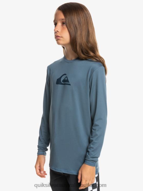 Quiksilver Boys 8-16 Solid Streak Ls Youth L/SL Surf Tee H2N4B2121 bering sea