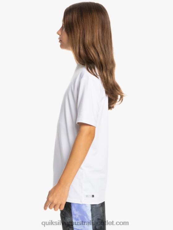 Quiksilver Boys 8-16 Solid Streak Short Sleeve UPF 50 Surf T-Shirt H2N4B2132 white