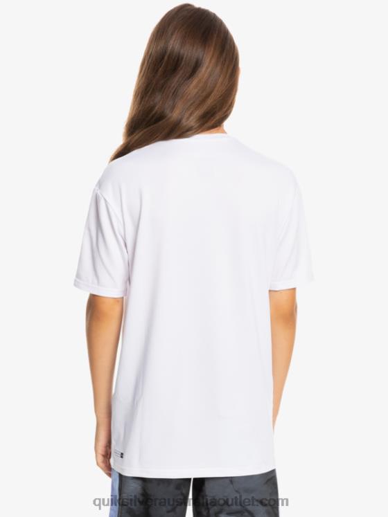 Quiksilver Boys 8-16 Solid Streak Short Sleeve UPF 50 Surf T-Shirt H2N4B2132 white