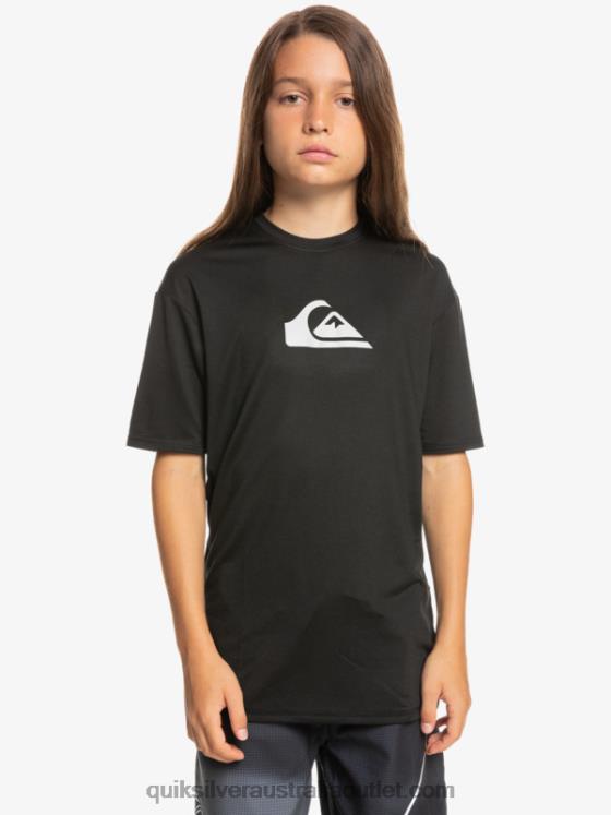 Quiksilver Boys 8-16 Solid Streak Short Sleeve UPF 50 Surf T-Shirt H2N4B2134 black