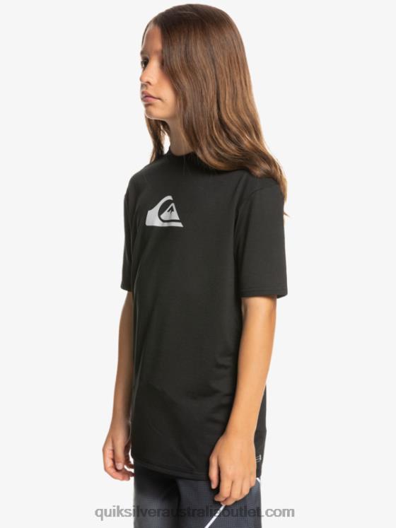 Quiksilver Boys 8-16 Solid Streak Short Sleeve UPF 50 Surf T-Shirt H2N4B2134 black
