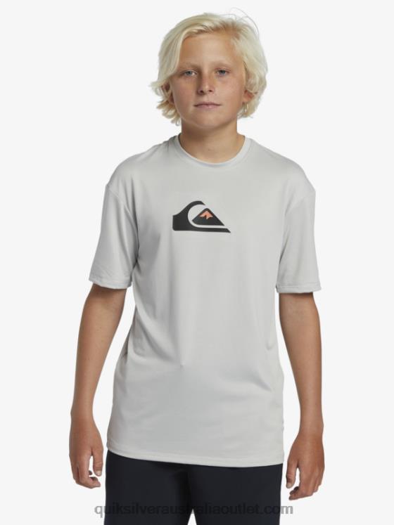 Quiksilver Boys 8-16 Solid Streak Short Sleeve UPF 50 Surf T-Shirt H2N4B2135 gray violet