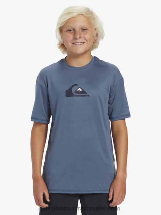 Quiksilver Boys 8-16 Solid Streak Short Sleeve UPF 50 Surf T-Shirt H2N4B2136 bering sea