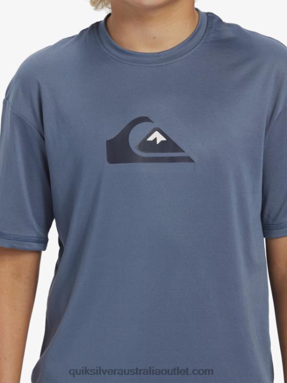 Quiksilver Boys 8-16 Solid Streak Short Sleeve UPF 50 Surf T-Shirt H2N4B2136 bering sea