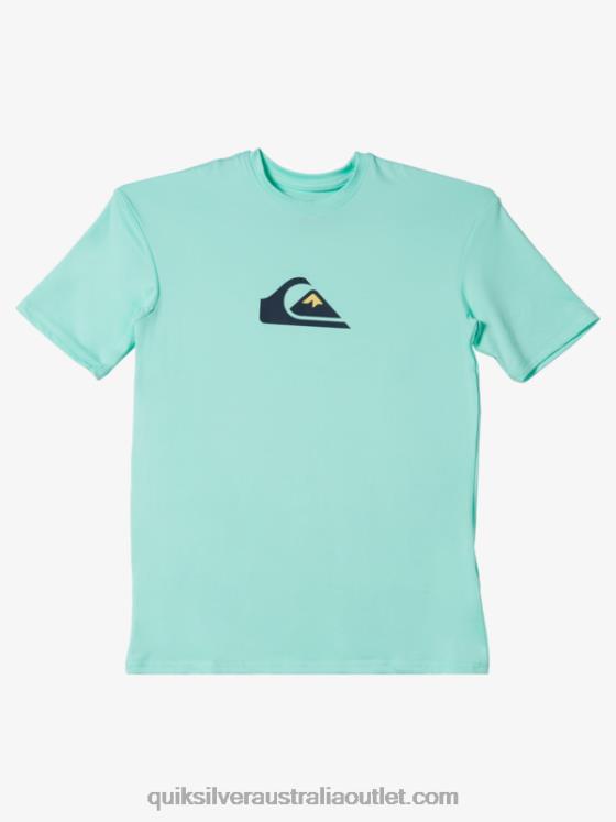 Quiksilver Boys 8-16 Solid Streak Short Sleeve UPF 50 Surf T-Shirt H2N4B2137 beach glass