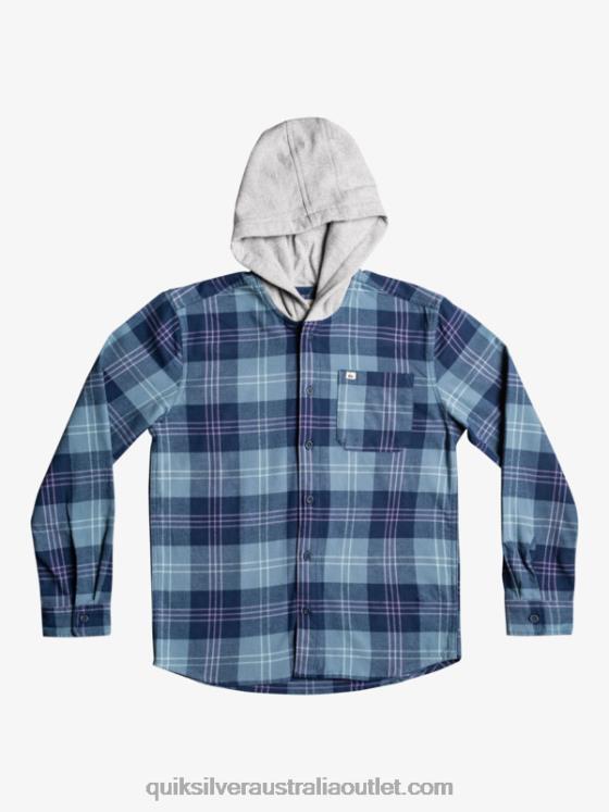 Quiksilver Boys 8-16 Halidon Hooded Long Sleeve Shirt H2N4B2310 provencial blue harelaw
