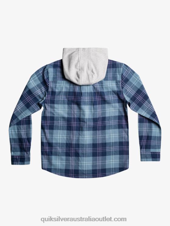 Quiksilver Boys 8-16 Halidon Hooded Long Sleeve Shirt H2N4B2310 provencial blue harelaw