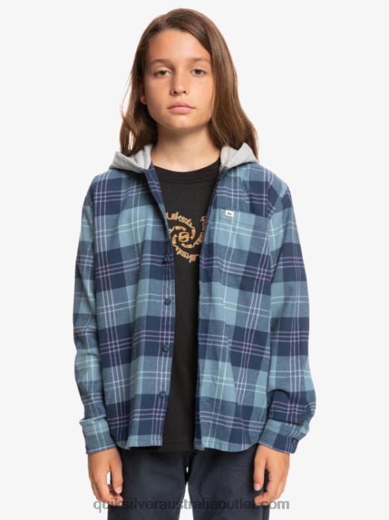 Quiksilver Boys 8-16 Halidon Hooded Long Sleeve Shirt H2N4B2310 provencial blue harelaw
