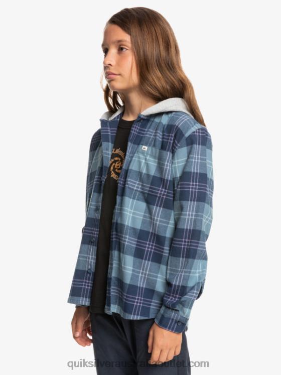 Quiksilver Boys 8-16 Halidon Hooded Long Sleeve Shirt H2N4B2310 provencial blue harelaw
