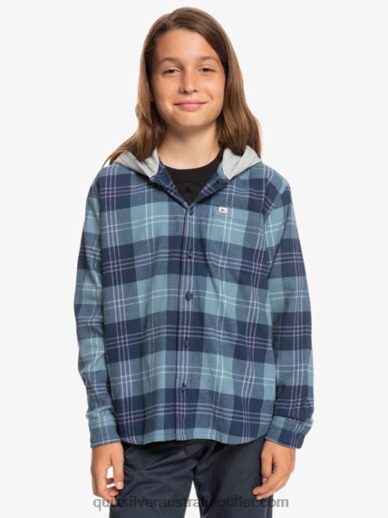 Quiksilver Boys 8-16 Halidon Hooded Long Sleeve Shirt H2N4B2310 provencial blue harelaw