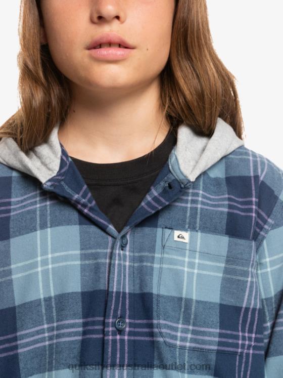 Quiksilver Boys 8-16 Halidon Hooded Long Sleeve Shirt H2N4B2310 provencial blue harelaw