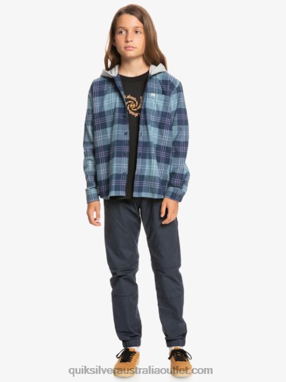 Quiksilver Boys 8-16 Halidon Hooded Long Sleeve Shirt H2N4B2310 provencial blue harelaw