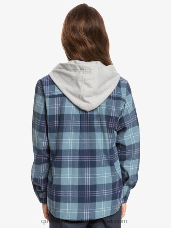 Quiksilver Boys 8-16 Halidon Hooded Long Sleeve Shirt H2N4B2310 provencial blue harelaw