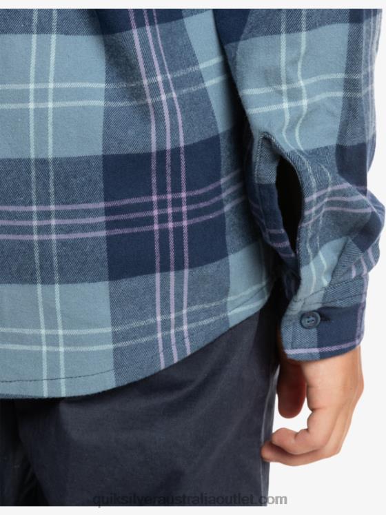 Quiksilver Boys 8-16 Halidon Hooded Long Sleeve Shirt H2N4B2310 provencial blue harelaw