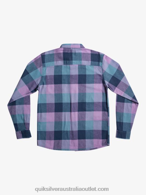Quiksilver Boys 8-16 Motherfly Long Sleeve Flannel Shirt H2N4B2304 insignia blue motherfly