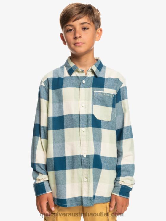 Quiksilver Boys 8-16 Motherfly Long Sleeve Flannel Shirt H2N4B2305 desert sage motherfly