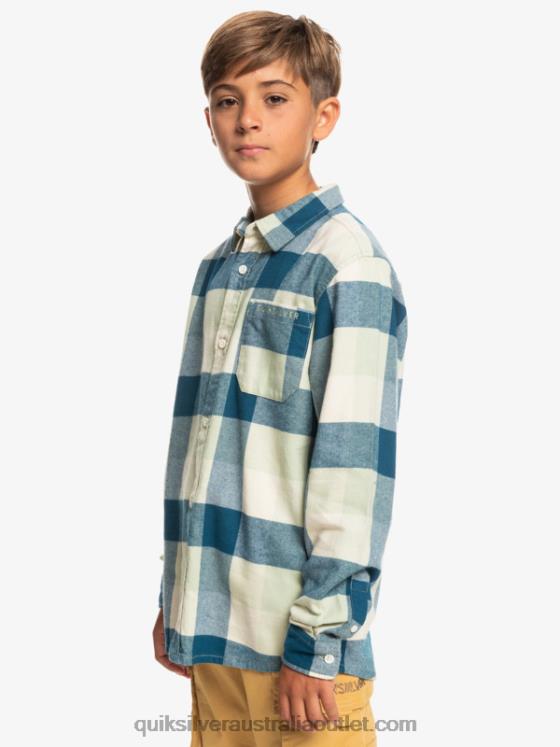 Quiksilver Boys 8-16 Motherfly Long Sleeve Flannel Shirt H2N4B2305 desert sage motherfly