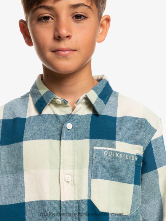 Quiksilver Boys 8-16 Motherfly Long Sleeve Flannel Shirt H2N4B2305 desert sage motherfly