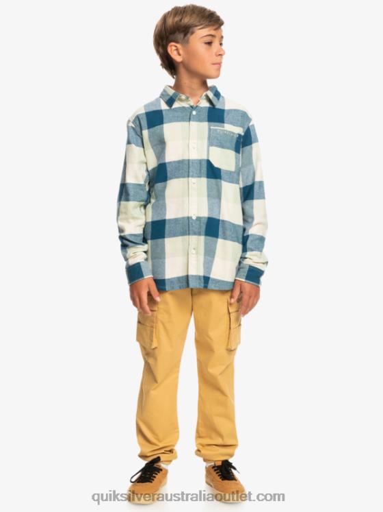 Quiksilver Boys 8-16 Motherfly Long Sleeve Flannel Shirt H2N4B2305 desert sage motherfly