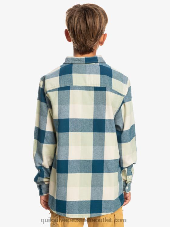 Quiksilver Boys 8-16 Motherfly Long Sleeve Flannel Shirt H2N4B2305 desert sage motherfly